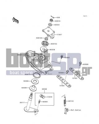 KAWASAKI - SUPER SPORT XI 1993 - Body Parts - Handle Pole(JH750-B1) - 11047-3759 - BRACKET,HANDLE HOLDER