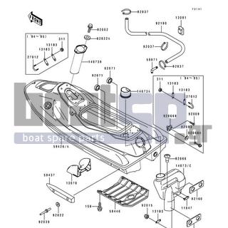 KAWASAKI - SUPER SPORT XI 1993 - Frame - Hull - 59437-3002 - STABILIZER