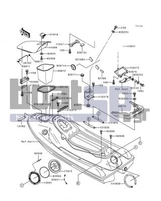 KAWASAKI - SUPER SPORT XI 1993 - Frame - Hull Fittings(JH750-B1)