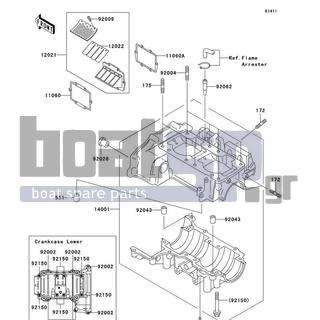 KAWASAKI - 800 SX-R 2011 - Engine/Transmission - Crankcase - 92009-1371 - SCREW,3X6