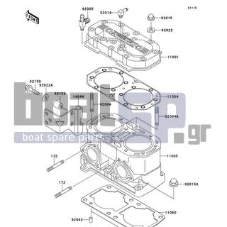 KAWASAKI - 800 SX-R 2011 - Engine/Transmission - Cylinder Head/Cylinder - 92015-1371 - NUT,CAP,8MM