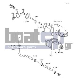 KAWASAKI - TS 1993 - Engine/Transmission - Cooling - 92059-3890 - TUBE,HULL-PUMP