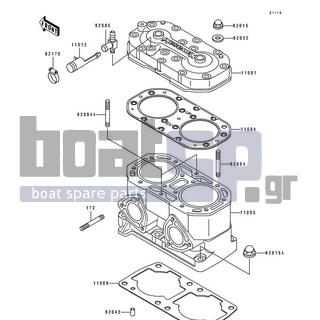 KAWASAKI - TS 1993 - Engine/Transmission - Cylinder Head/Cylinder