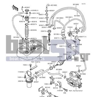 KAWASAKI - TS 1993 - Body Parts - Fuel Tank - 11046-3842 - BRACKET,FUEL FILTER