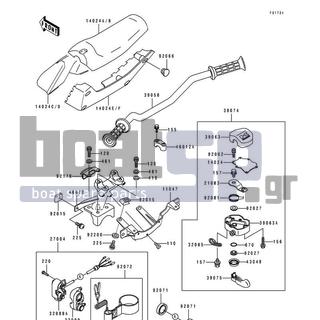 KAWASAKI - TS 1993 - Body Parts - Handlebar(JF650-B5/B6) - 14024-3776-TR - COVER,HANDLE,FR,BLUE 41