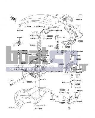 KAWASAKI - 800 SX-R 2011 - Body Parts - Handle Pole - 411S1400 - WASHER-PLAIN,14MM