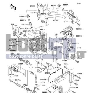 KAWASAKI - 800 SX-R 2011 - Frame - Ignition System - 92070-3702 - PLUG-SPARK,BR8ES(NGK),SOLID