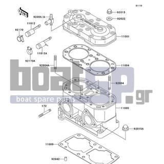 KAWASAKI - X2 1993 - Engine/Transmission - Cylinder Head/Cylinder