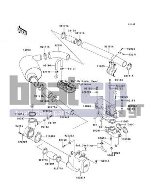 KAWASAKI - 800 SX-R 2011 - Exhaust - Muffler(s) - 59081-3742 - MANIFOLD-EXHAUST