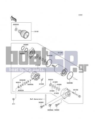 KAWASAKI - 800 SX-R 2011 - Electrical - Starter Motor