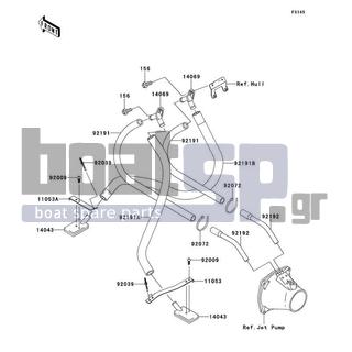 KAWASAKI - STX-15F 2011 - Body Parts - Bilge System - 11053-3744 - BRACKET,RR,LH