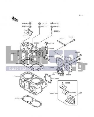 KAWASAKI - 550 SX 1992 - Engine/Transmission - Cylinder Head/Cylinder - 12022-1063 - VALVE-REED