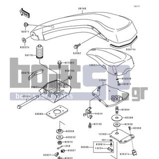 KAWASAKI - 550 SX 1992 - Εξωτερικά Μέρη - Handle Pole - 92150-3721 - BOLT,8X30