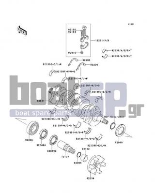 KAWASAKI - STX-15F 2011 - Engine/Transmission - Crankshaft - 92049-3736 - SEAL-OIL,SD347626LHS