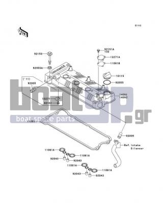 KAWASAKI - STX-15F 2011 - Engine/Transmission - Cylinder Head Cover - 11061-0105 - GASKET,SPARK PLUG HOLE