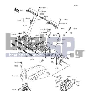 KAWASAKI - JET SKIΒ® ULTRAΒ® 310R 2016 - Engine/Transmission - Throttle - 92153-0517 - BOLT,SOCKET,8X40