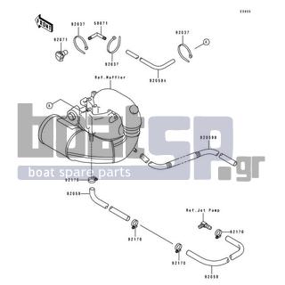 KAWASAKI - 650 SX 1992 - Engine/Transmission - Cooling - 92170-3718 - CLAMP