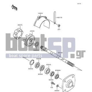 KAWASAKI - 650 SX 1992 - Engine/Transmission - Drive Shaft - 92022-3728 - WASHER,18X26X2.0