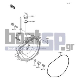 KAWASAKI - 650 SX 1992 - Engine/Transmission - Engine Cover - 14031-3710 - COVER-GENERATOR