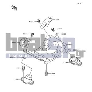 KAWASAKI - 650 SX 1992 - Engine/Transmission - Engine Mount - 155R0820 - BOLT-WSP-SMALL,8X20