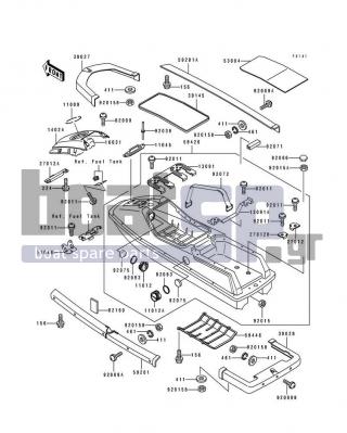 KAWASAKI - 650 SX 1992 - Πλαίσιο - Hull - 59426-3782-8C - HULL-COMP,JET WHITE