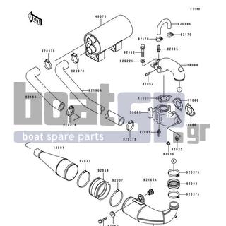 KAWASAKI - 650 SX 1992 - Exhaust - Muffler - 92005-3001 - FITTING,HOSE