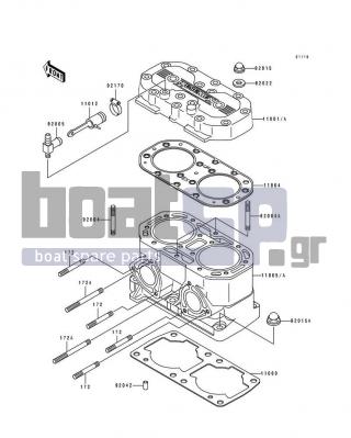 KAWASAKI - 750 SS 1992 - Engine/Transmission - Cylinder Head/Cylinder