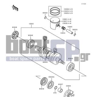 KAWASAKI - 750 SX 1992 - Engine/Transmission - Crankshaft/Piston(s)(JS750-A1/A2) - 13001-3710 - PISTON-ENGINE,STD