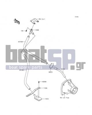 KAWASAKI - JET SKIΒ® ULTRAΒ® 310X 2016 - Body Parts - Bilge System - 92192-3753 - TUBE,HULL-NOZZLE