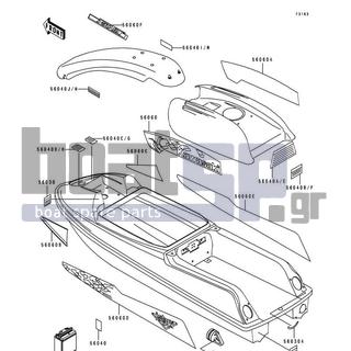 KAWASAKI - 750 SX 1992 - Frame - Labels(JS750-A1)