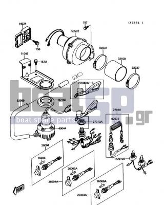 KAWASAKI - JET MATE 1992 - Body Parts - Bilge Pump - 92037-3711 - CLAMP