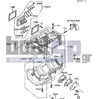 KAWASAKI - JET MATE 1992 - Κινητήρας/Κιβώτιο Ταχυτήτων - Crankcase - 175R1035 - BOLT-STUD-FINE