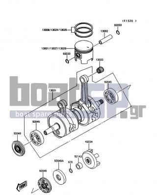 KAWASAKI - JET MATE 1992 - Engine/Transmission - Crankshaft/Piston - 13024-3701 - RING-SET-PISTON LL,O/S,1.00