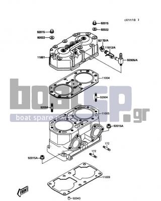 KAWASAKI - JET MATE 1992 - Engine/Transmission - Cylinder Head/Cylinder - 11005-3715 - CYLINDER-ENGINE