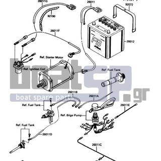 KAWASAKI - JET MATE 1992 - Electrical - Electrical Equipment - 26011-3763 - WIRE-LEAD