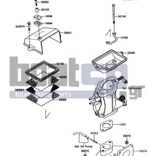 KAWASAKI - JET MATE 1992 - Κινητήρας/Κιβώτιο Ταχυτήτων - Flame Arrester - 92002-3726 - BOLT,6X30