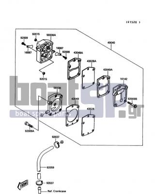 KAWASAKI - JET MATE 1992 - Electrical - Fuel Pump - 92009-3735 - SCREW,6X40