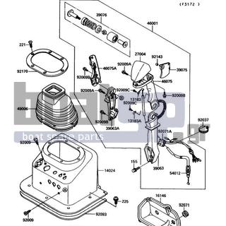 KAWASAKI - JET MATE 1992 - Body Parts - Handlebar - 13183-3764 - PLATE,THROTTLE CABLE