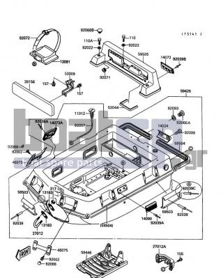 KAWASAKI - JET MATE 1992 - Frame - Hull - 13091-3750 - HOLDER