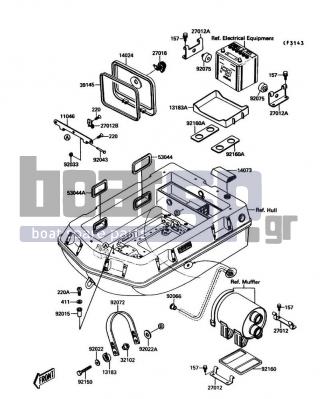 KAWASAKI - JET MATE 1992 - Πλαίσιο - Hull Fitting - 92150-3766 - BOLT,6X30