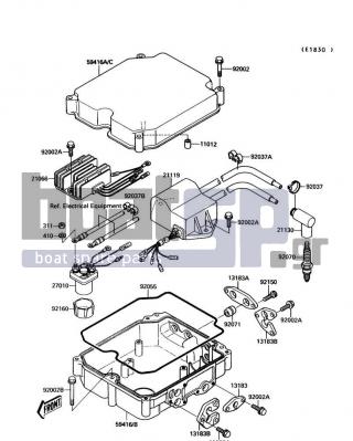 KAWASAKI - JET MATE 1992 - Frame - Ignition Coil - 92002-3772 - BOLT,6X55