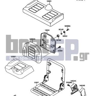 KAWASAKI - JET MATE 1992 - Body Parts - Seat - 14024-3764 - COVER,SEAT HINGE