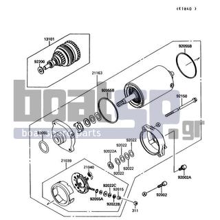 KAWASAKI - JET MATE 1992 - Ηλεκτρικά - Starter Motor - 92055-1381 - RING-O,STARTER MOTOR