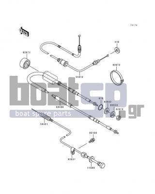 KAWASAKI - JS440 1992 - Frame - Cable - 59401-3704 - CABLE-CHOKE