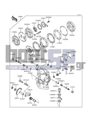 KAWASAKI - JS440 1992 - Κινητήρας/Κιβώτιο Ταχυτήτων - Carburetor - 59086-541 - BRACKET,CARBURETOR