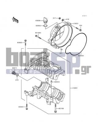 KAWASAKI - JS440 1992 - Engine/Transmission - Crankcase