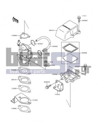 KAWASAKI - JS440 1992 - Engine/Transmission - Flame Arrester - 11034-3004 - BRACKET,CONTROL