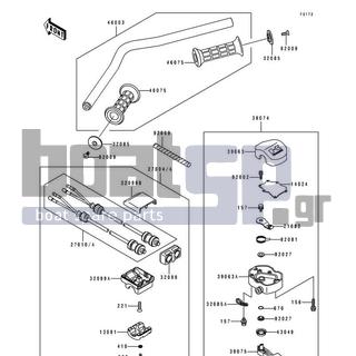 KAWASAKI - JS440 1992 - Body Parts - Handlebar - 32099-3725 - CASE,LWR,SWITCH