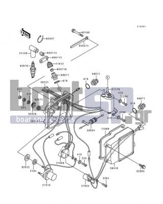 KAWASAKI - JS440 1992 - Frame - Ignition Coil(JS440-A16) - 92150-3761 - BOLT,6X80