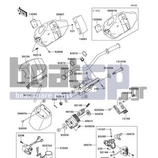 KAWASAKI - ULTRA 300LX 2011 - Body Parts - Handlebar - 92200-3738 - WASHER
